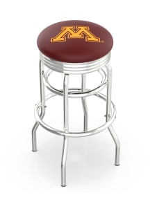 Minnesota Golden Gophers Double-Ring Swivel Chrome Pub Stool - Black