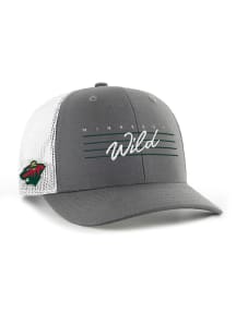 47 Minnesota Wild Downburst Trucker Adjustable Hat - Charcoal