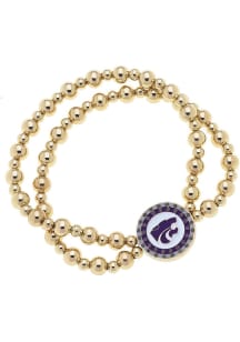 K-State Wildcats Disc Bead Stretch Womens Bracelet