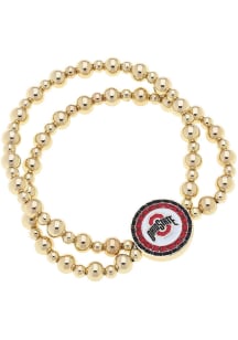 Ohio State Buckeyes Disc Bead Stretch Womens Bracelet