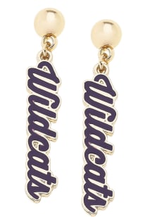 K-State Wildcats Enamel Script Womens Earrings