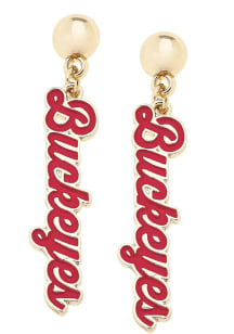 Ohio State Buckeyes Enamel Script Womens Earrings