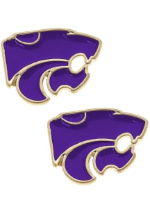 K-State Wildcats Enamel Logo Stud Womens Earrings