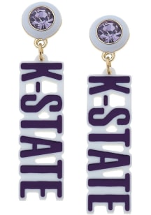 K-State Wildcats Resin Logo Womens Earrings