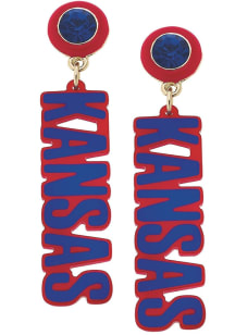 Kansas Jayhawks Resin Logo Womens Earrings