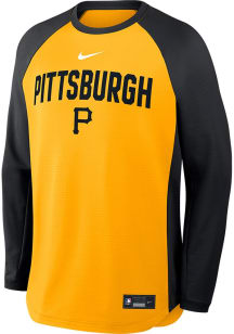 Nike Pittsburgh Pirates Mens Gold Authentic Collection Mid Weight Long Sleeve Sweatshirt