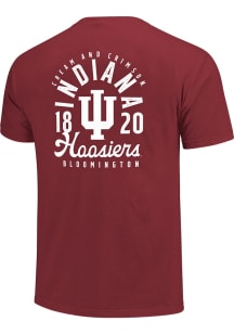 Indiana Hoosiers Crimson Mascot Overlay Short Sleeve T Shirt