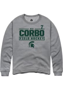 Mia Corbo Michigan State Spartans Mens Graphite NIL Stacked Box Player Crew