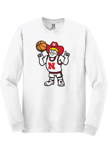 Summit Sportswear Nebraska Cornhuskers White Basketball Herbie Long Sleeve T Shirt