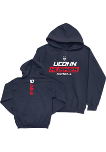 Jayden Davis Campus Ink UConn Huskies Youth NIL Rush Long Sleeve Player Hoodie Navy Blue