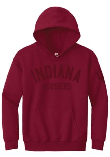 Summit Sportswear Indiana Hoosiers Youth Red Felt Wordmark Long Sleeve Hoodie