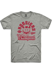 Summit Sportswear Indiana Hoosiers Grey Vintage 2025 National Champions Short Sleeve T Shirt