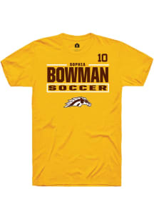 Sophia Bowman Western Michigan Broncos Gold NIL Stacked Box Short Sleeve Player T Shirt
