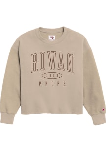 League Rowan University Womens Tan Reverse Fleece Crew Sweatshirt