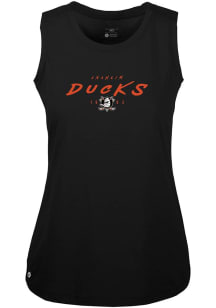 Levelwear Anaheim Ducks Womens Black Macy Scratched Tank Top