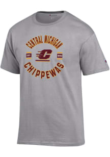 Champion Central Michigan Chippewas Grey Circle Stripes Jersey Short Sleeve T Shirt