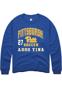 Adoo Yina Pitt Panthers Mens Blue NIL Arch Logo Player Crew