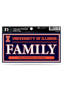 Illinois Fighting Illini True Pride Family Auto Decal - Orange