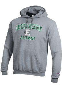 Champion Eastern Michigan Eagles Mens Grey Mascot Alumni Powerblend Long Sleeve Hoodie