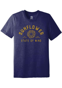 Summit Sportswear Kansas Navy Blue Sunflower State of Mind Short Sleeve Fashion T Shirt