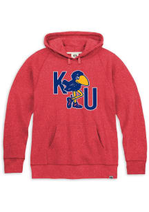 Rally Kansas Jayhawks Mens Red Triblend 1912 Jayhawk Initials Fashion Hood