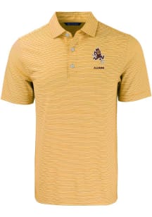 Cutter and Buck Arizona State Sun Devils Mens Gold Forge Eco Double Stripe Short Sleeve Polo