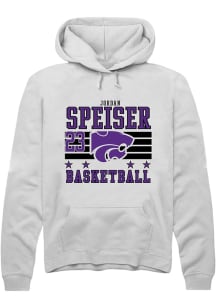 Jordan Speiser K-State Wildcats Mens White NIL Striped Player Hood