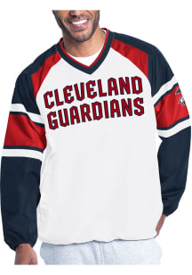 Cleveland Guardians Mens White Infield Play Pullover Jackets