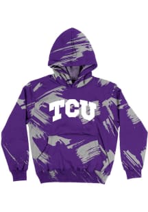 Vive La Fete TCU Horned Frogs Youth Purple Paint Brush Long Sleeve Hoodie