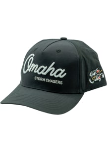 Omaha Storm Chasers Script Nylon High Pro 5-Panel Adjustable Hat - Black