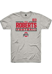 Nate Roberts  Ohio State Buckeyes Ash Rally Football NIL Stacked Box Short Sleeve T Shirt