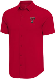Antigua Texas Tech Red Raiders Mens Red Nobel Short Sleeve Dress Shirt