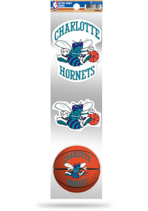 Charlotte Hornets 3pc Retro Spirit Auto Decal - Teal