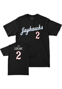 Tyson LeBlanc Kansas Jayhawks Black NIL Script Short Sleeve Player T Shirt