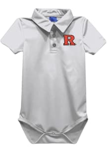 Vive La Fete Rutgers Scarlet Knights Baby White Team Short Sleeve One Piece Polo