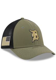 New Era Detroit Tigers Mens Olive 2026 MLB Armed Forces Day 39THIRTY M Crown Flex Hat