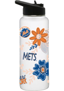 New York Mets Let's Go Team  34oz Quencher Stainless Steel Bottle - White