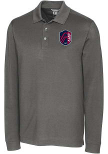 Cutter and Buck St Louis City SC Mens Graphite Advantage Long Sleeve Polo Shirt