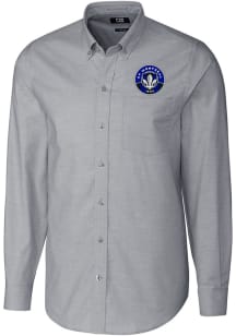 Cutter and Buck Montreal Impact Mens Charcoal Stretch Oxford Long Sleeve Dress Shirt