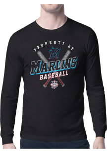 Starter Miami Marlins Black Property Of Long Sleeve T Shirt