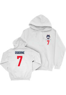 Kalieb Osborne Campus Ink UConn Huskies Youth NIL Logo Long Sleeve Player Hoodie White