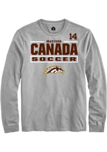 Madison Canada Western Michigan Broncos Grey NIL Stacked Box Long Sleeve Player T Shirt