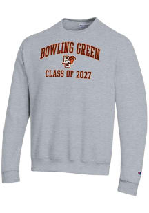 Champion Bowling Green Falcons Mens Grey Primary Class of 2027 Powerblend Long Sleeve Crew Sweatsh..