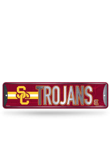 USC Trojans Primary 4x15 Metal Street Sign - Silver