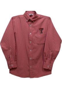 Vive La Fete Texas Tech Red Raiders Baby Red Gingham Long Sleeve Polo