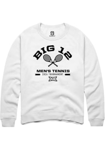 Summit Sportswear Big 12 Mens White 2026 Men's Tennis Championship Long Sleeve Crew Sweatshirt