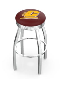 Central Michigan Chippewas 3 Ring Chrome Seat Pub Stool - Silver