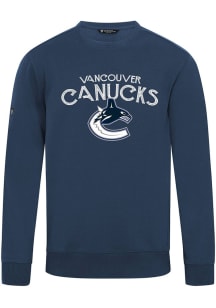 Levelwear Vancouver Canucks Mens Navy Blue Zane Mission Long Sleeve Crew Sweatshirt