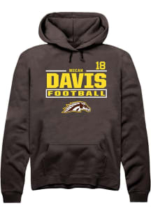 Micah Davis Western Michigan Broncos Mens Brown Football NIL Stacked Box Player Hood