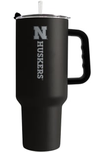 Logo Brands Nebraska Cornhuskers 40oz Etch Powder Coat Stainless Steel Tumbler - Black